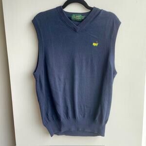 Vtg Masters Golf Sweater Vest Amen Corner Men's MED Dark Blue Pima Cotton